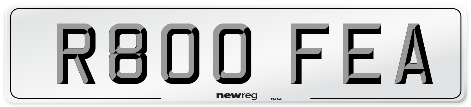R800 FEA Number Plate from New Reg